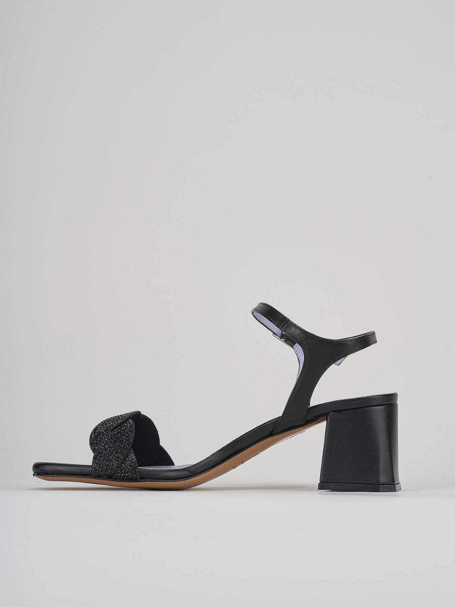 Donna Barca | Sandali Tacco Alto Tacco 5 Cm In Pelle Nera