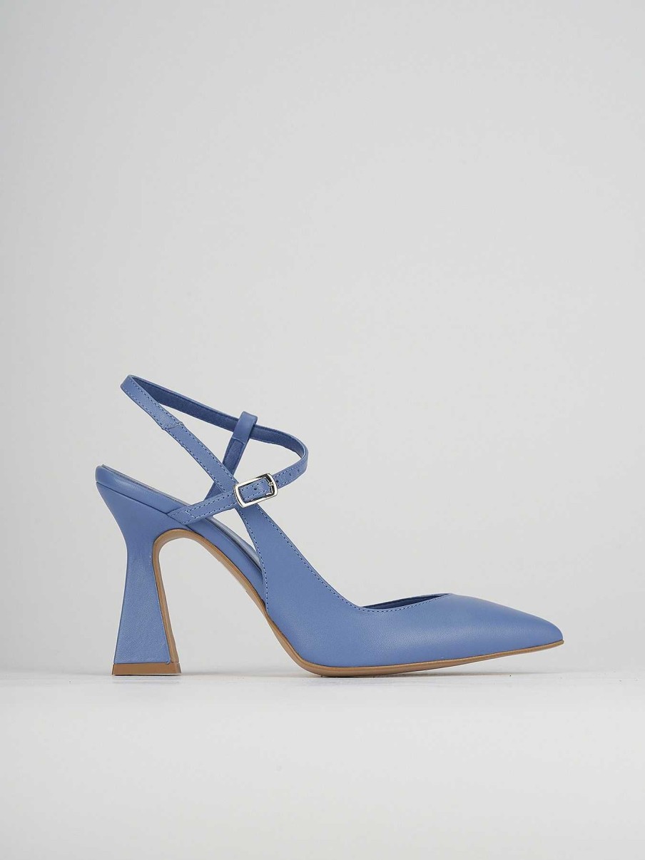 Donna Barca | Decollete Tacco 10 Cm In Pelle Azzurra