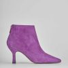 Donna Barca | Stivaletti Tacco Alto Tacco 8 Cm In Camoscio Viola