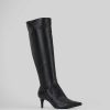 Donna Barca | Stivali Tacco Alto Tacco 6 Cm In Pelle Nera