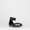 Donna Barca | Sandali Tacco Basso Tacco 1 Cm In Pelle Nera