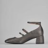 Donna Barca | Decollete Tacco 5Cm Pelle Grigio