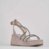 Donna Barca | Zeppa Tacco 6 Cm In Camoscio Beige