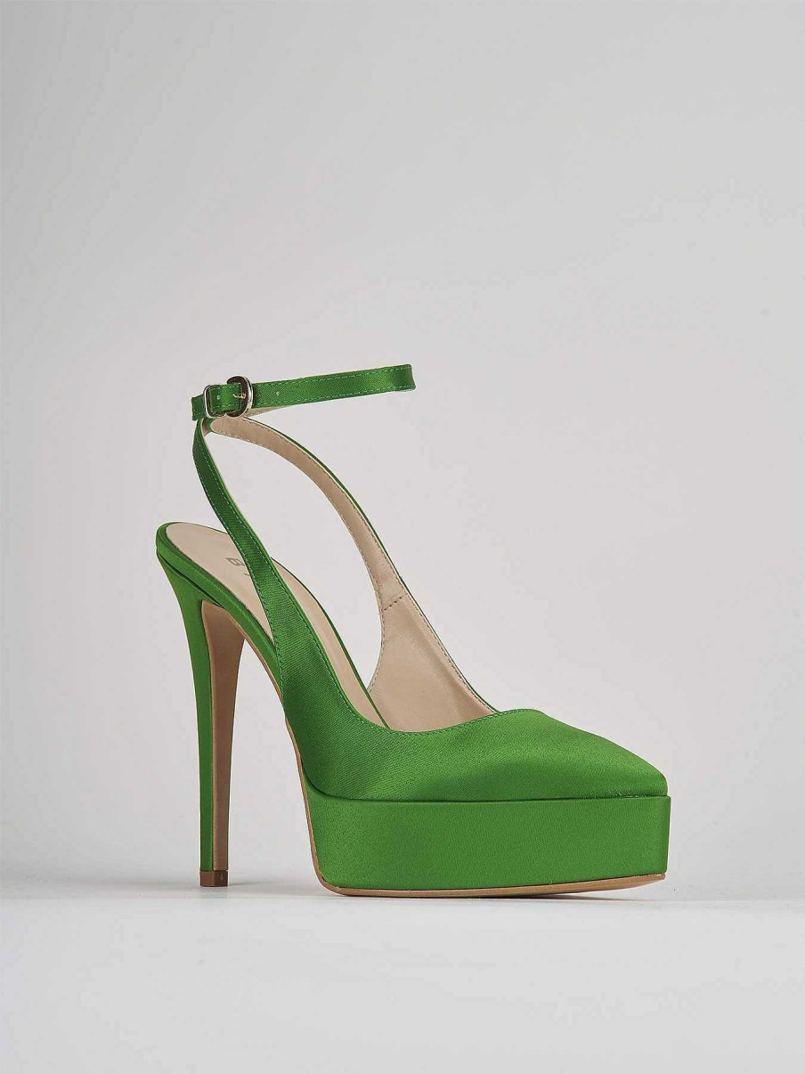 Donna Barca | Decollete Tacco 11 Cm In Raso Verde