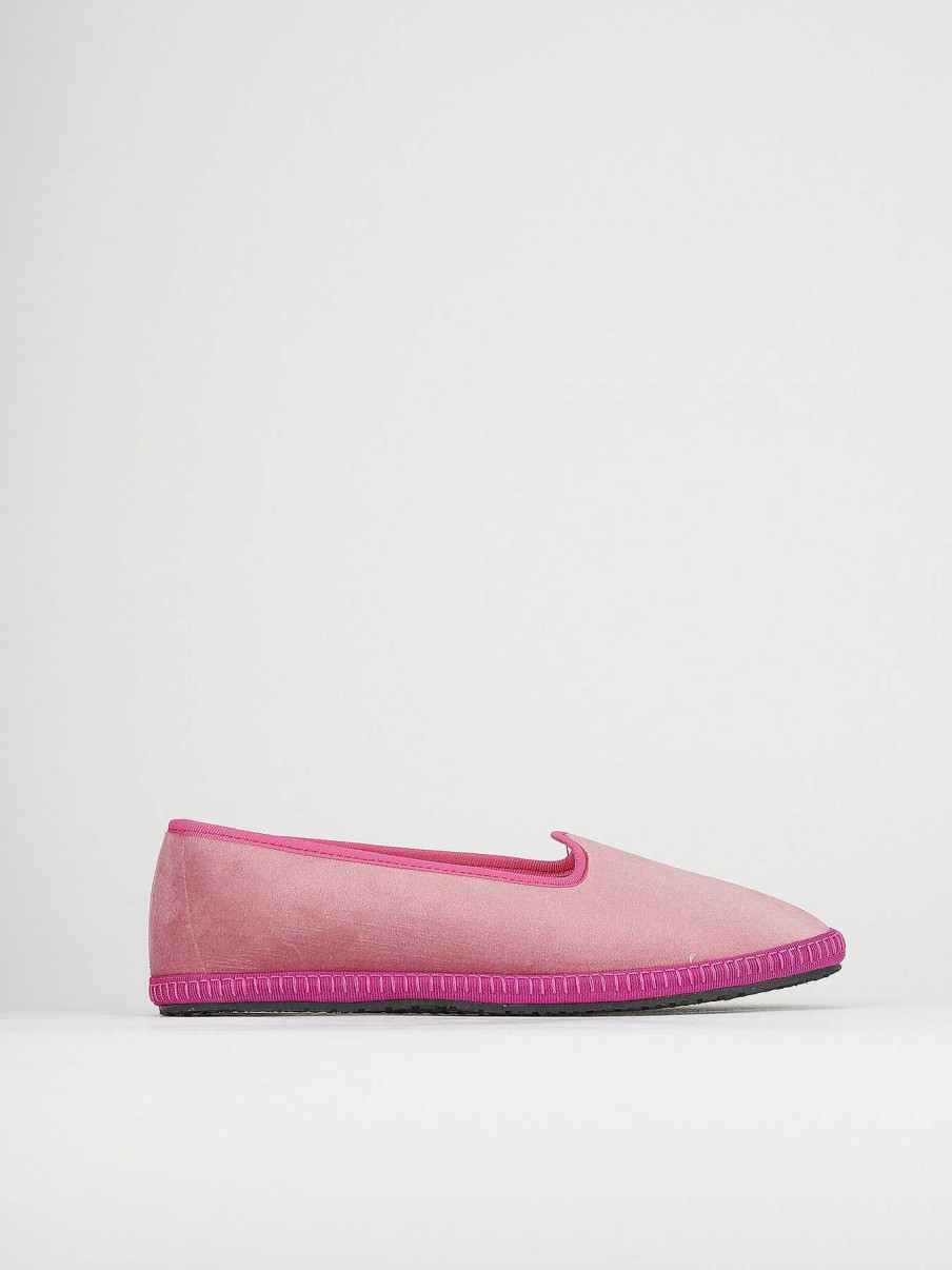 Donna Barca | Scarpe Basse Tacco 1 Cm In Tessuto Rosa