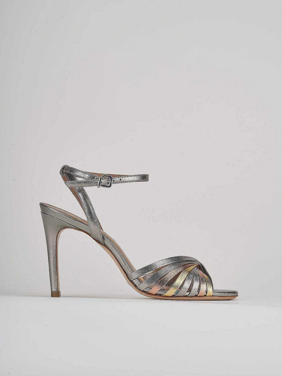 Donna Barca | Sandali Tacco Alto Tacco 9 Cm In Pelle Multicolor