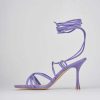 Donna Barca | Sandali Tacco Alto Tacco 7 Cm In Pelle Viola