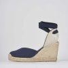 Donna Barca | Espadrillas Tacco 8 Cm In Tessuto Blu