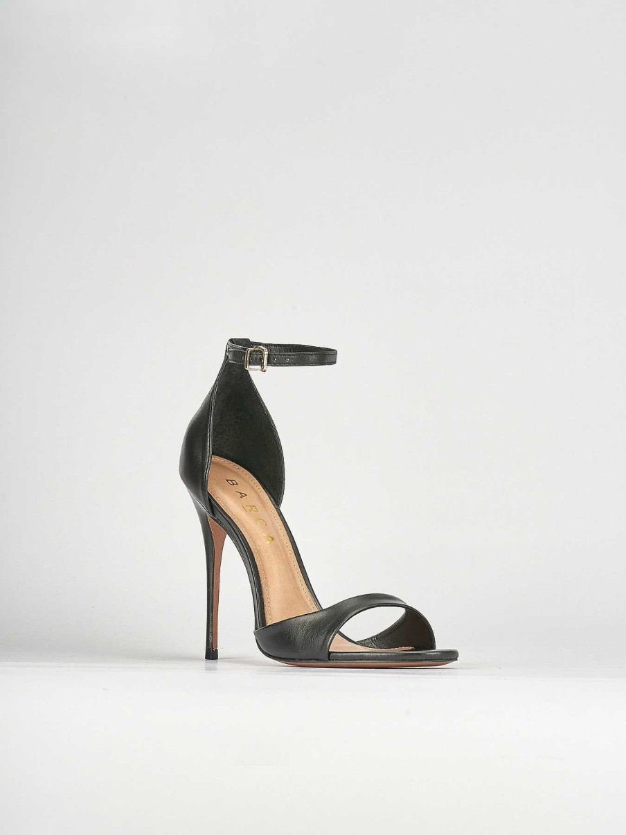 Donna Barca | Sandali Tacco Alto Tacco 12 Cm In Pelle Nera