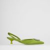 Donna Barca | Decollete Tacco 5 Cm In Raso Verde