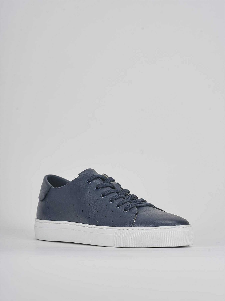 Uomo Barca | Sneakers Tacco 1 Cm In Pelle Blu