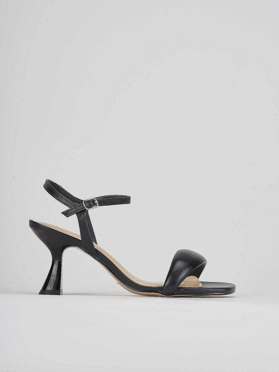 Donna Barca | Sandali Tacco Alto Tacco 6 Cm In Pelle Nera