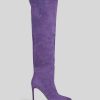 Donna Barca | Stivali Tacco Alto Tacco 8 Cm In Camoscio Viola