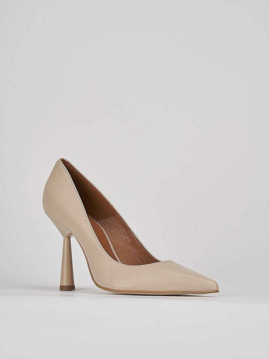 Donna Barca | Decollete Tacco 9 Cm In Pelle Beige