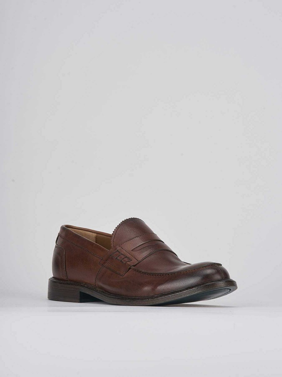 Uomo Barca | Mocassini Tacco 2 Cm In Pelle Marrone