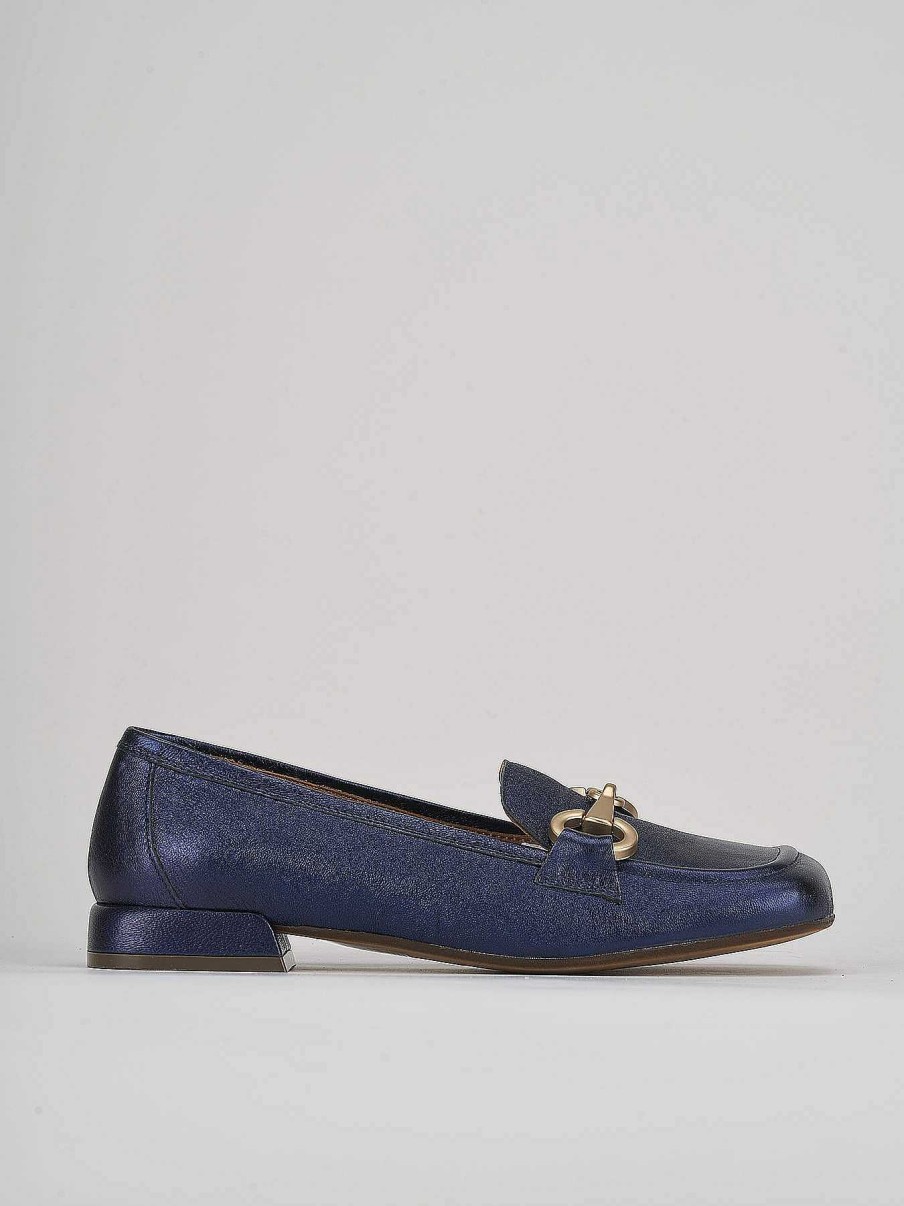 Donna Barca | Mocassini Tacco 2 Cm In Pelle Blu