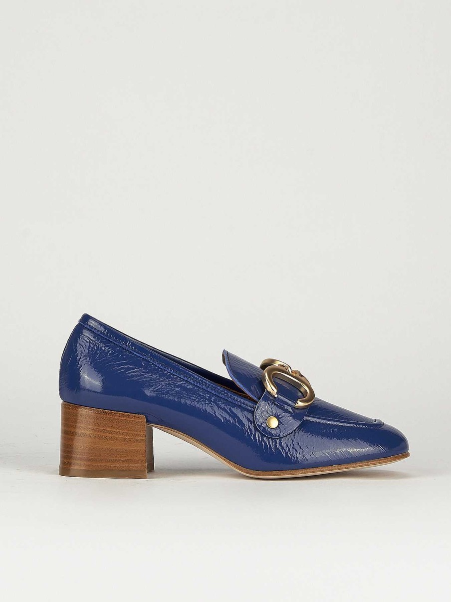 Donna Barca | Mocassino Tacco 6 Cm Vernice Blu