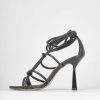 Donna Barca | Sandali Tacco Alto Tacco 10 Cm In Pelle Nera