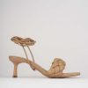 Donna Barca | Sandali Tacco Alto Tacco 5 Cm In Pelle Beige