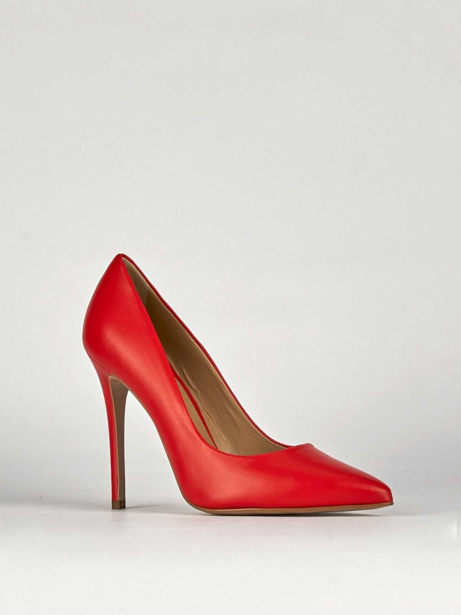 Donna Barca | Decollete Tacco 11 Cm In Pelle Rossa