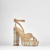 Donna Barca | Sandali Tacco Alto Tacco 10 Cm In Pelle Beige