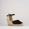 Donna Barca | Espadrillas Tacco 6 Cm In Camoscio Nero