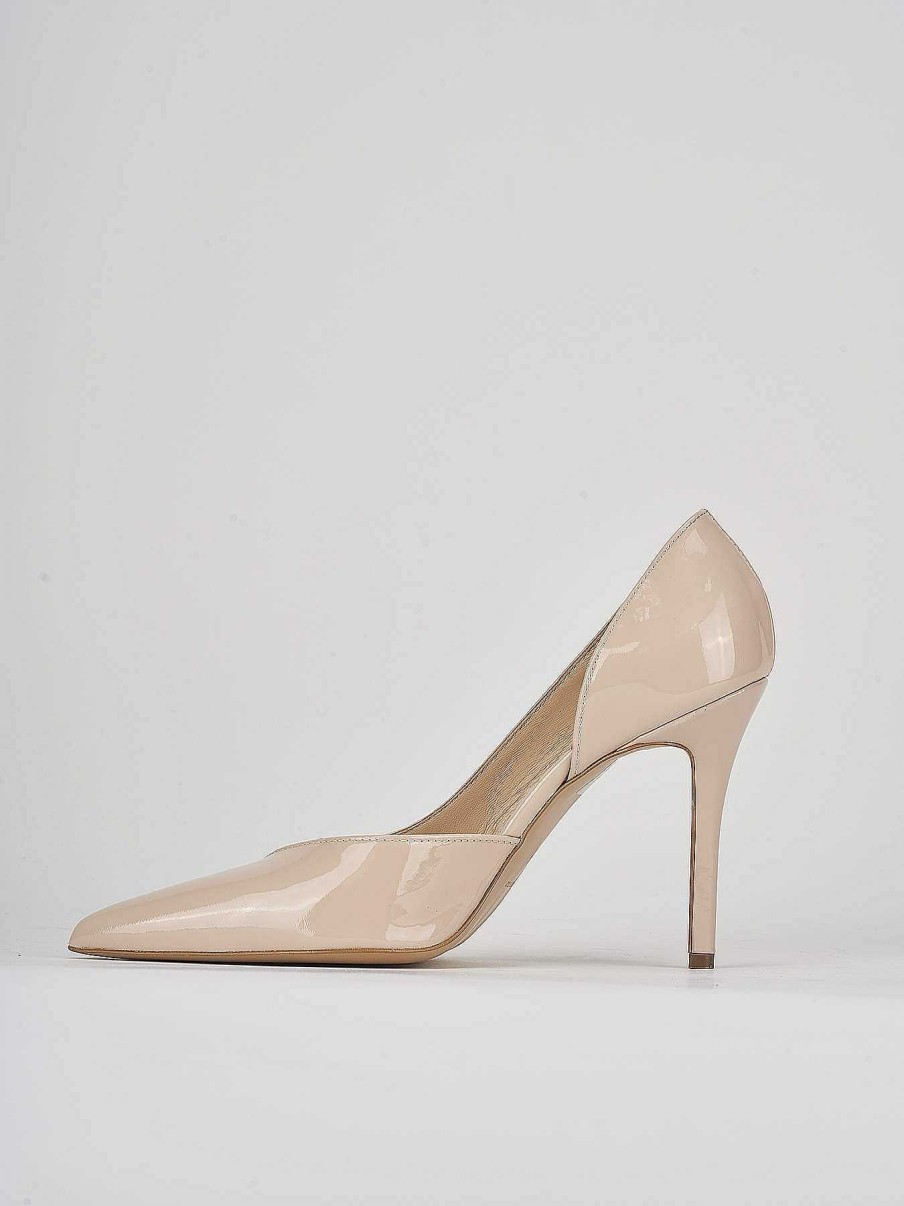 Donna Barca | Decollete Tacco 9 Cm In Vernice Beige