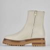 Donna Barca | Stivaletti Tacco Basso Tacco 3 Cm In Pelle Beige