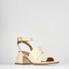 Donna Barca | Sandali Tacco Alto Tacco 5 Cm In Pelle Beige