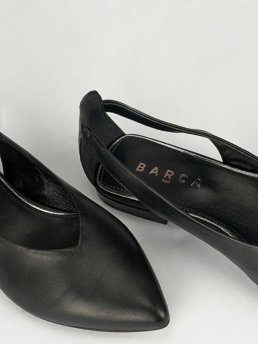 Donna Barca | Scarpe Basse Tacco 1 Cm In Pelle Nera