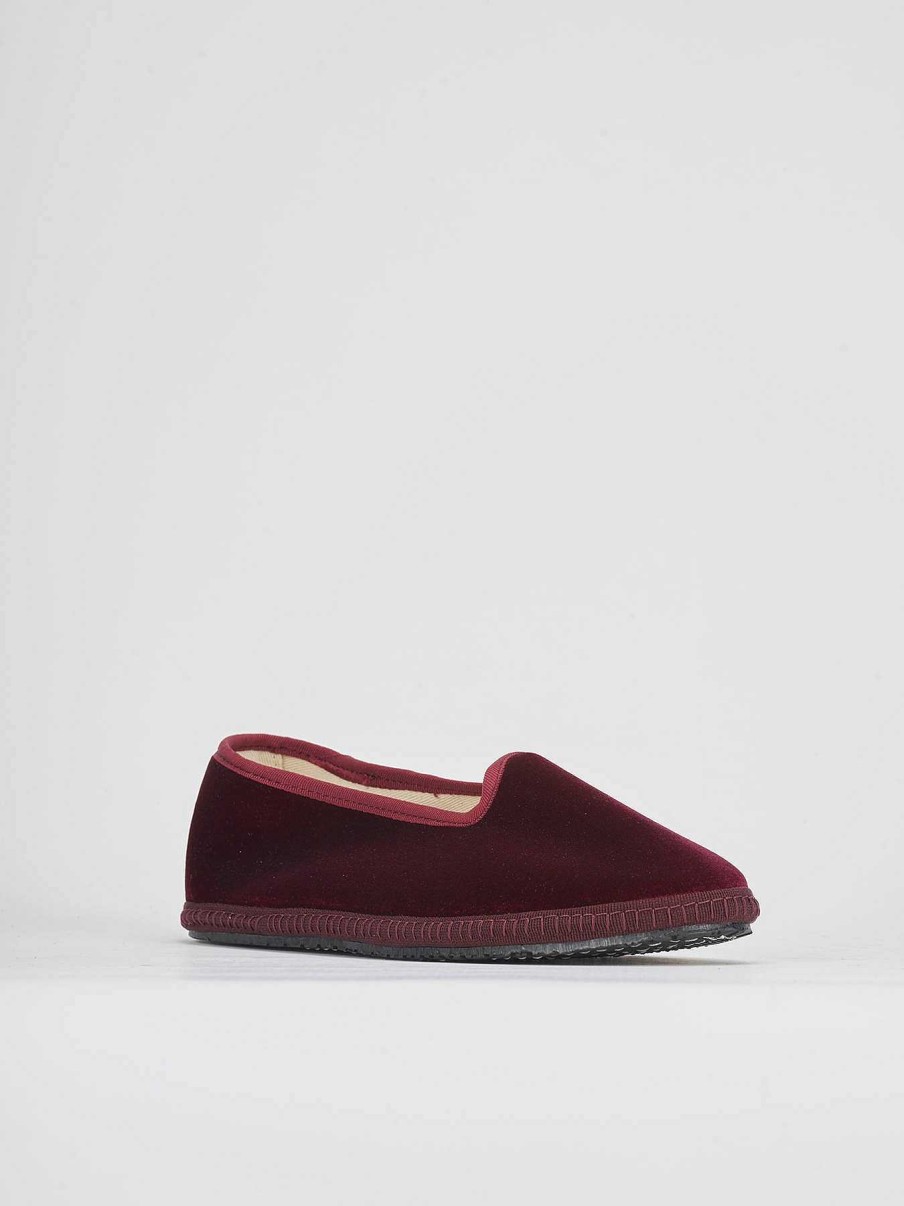 Donna Barca | Scarpe Basse Tacco 1 Cm In Velluto Rosso