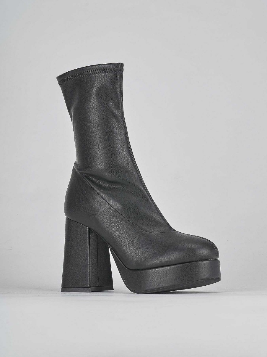 Donna Barca | Stivaletti Tacco Alto Tacco 8 Cm In Pelle Nera