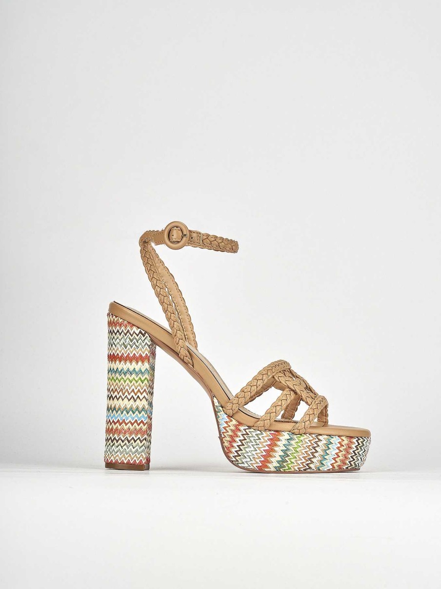 Donna Barca | Sandali Tacco Alto Tacco 10 Cm In Pelle Beige