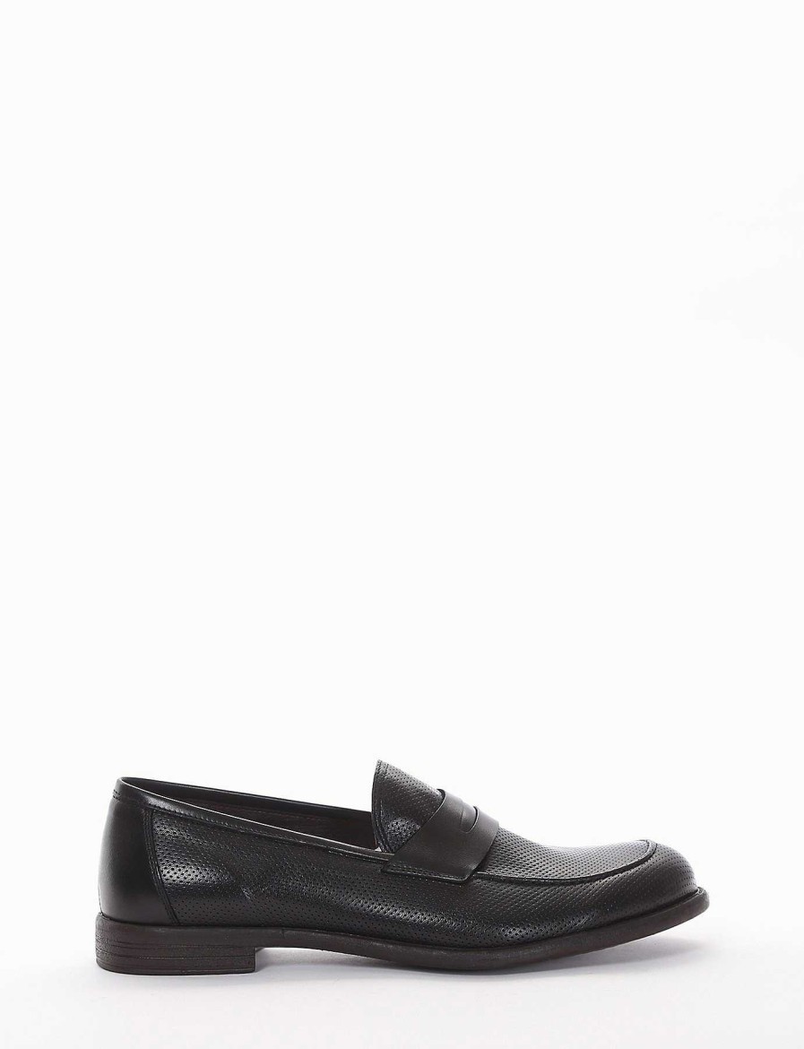 Uomo Barca | Mocassini Tacco 2 Cm In Pelle Nera