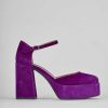 Donna Barca | Decollete Tacco 9 Cm Camoscio Viola