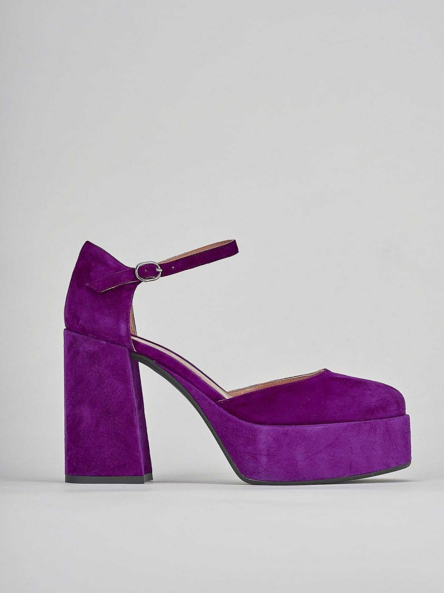 Donna Barca | Decollete Tacco 9 Cm Camoscio Viola