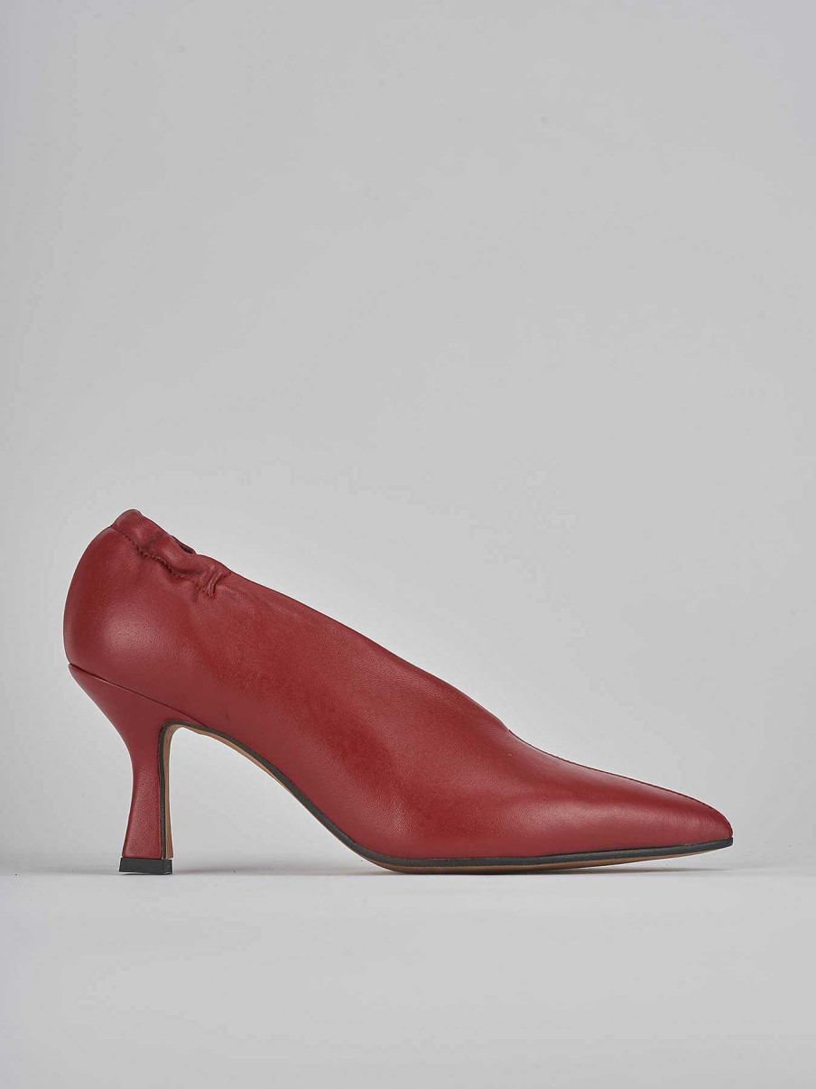 Donna Barca | Decollete Tacco 7 Cm In Pelle Rossa