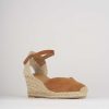 Donna Barca | Espadrillas Tacco 6 Cm In Camoscio Marrone