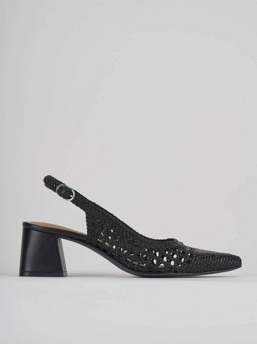 Donna Barca | Decollete Tacco 5 Cm In Pelle Nera