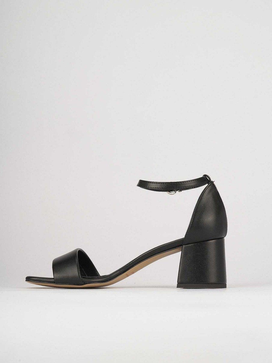 Donna Barca | Sandali Tacco Alto Tacco 5 Cm In Pelle Nera