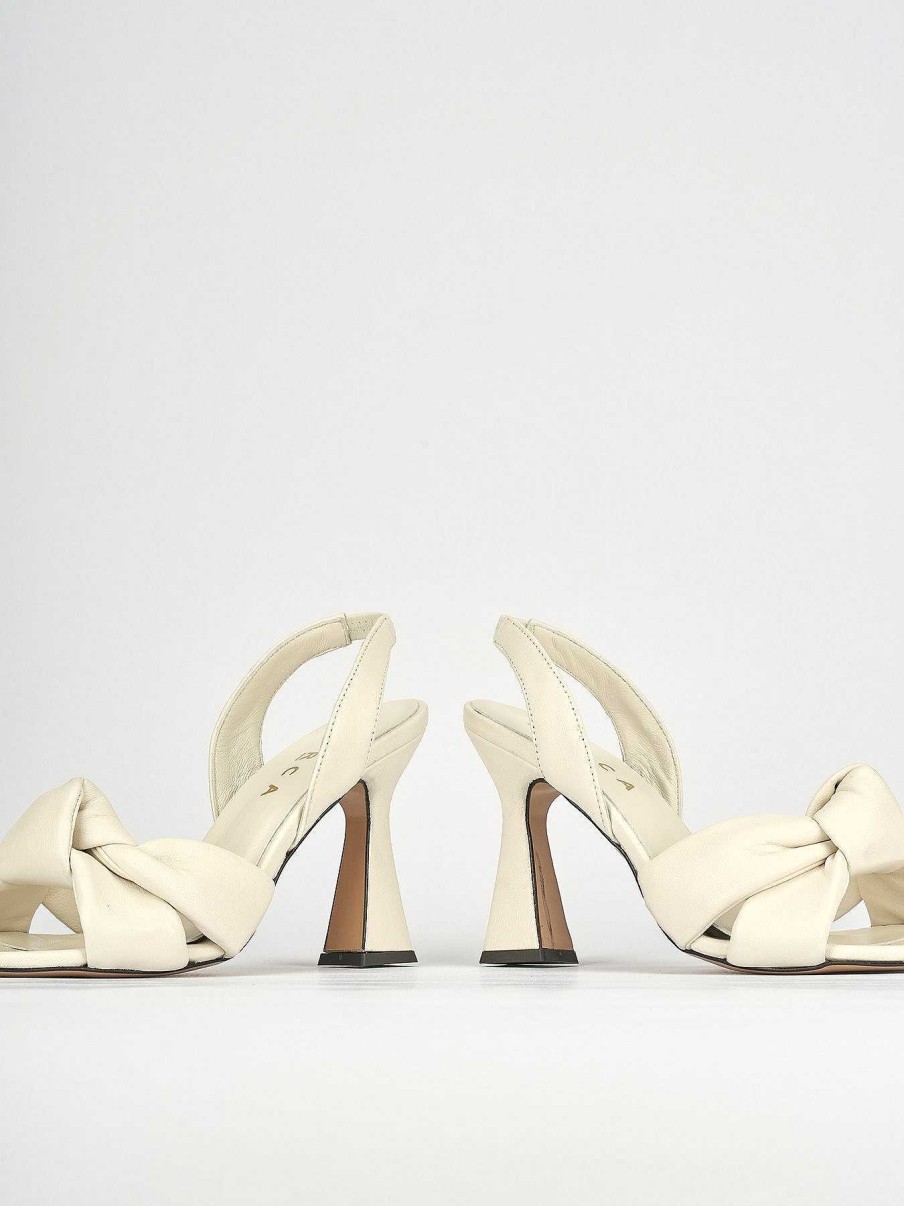 Donna Barca | Sandali Tacco Alto Tacco 9 Cm In Pelle Beige