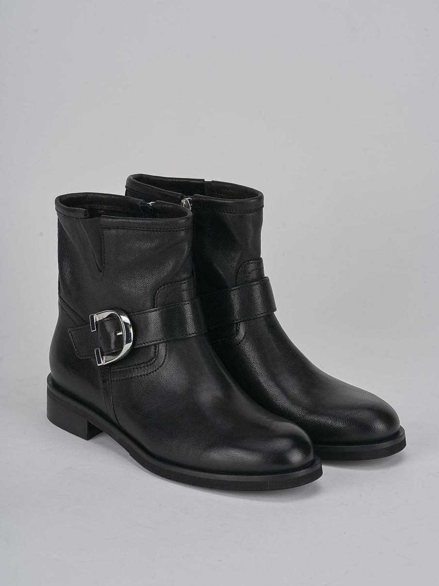 Donna Barca | Stivaletti Tacco 1Cm Pelle Nero