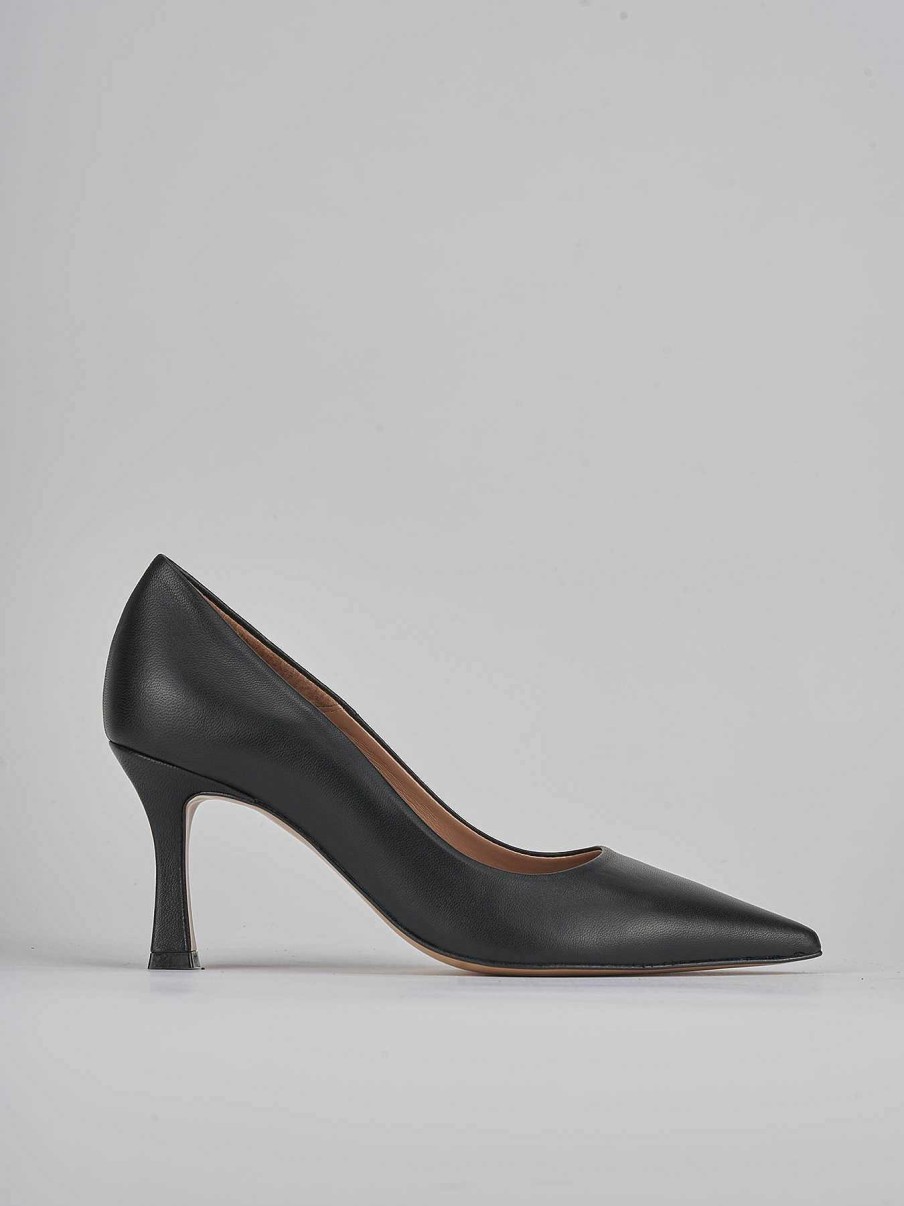 Donna Barca | Decollete Tacco 8 Cm In Pelle Nera