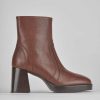 Donna Barca | Stivaletti Tacco Alto Tacco 6 Cm In Pelle Marrone