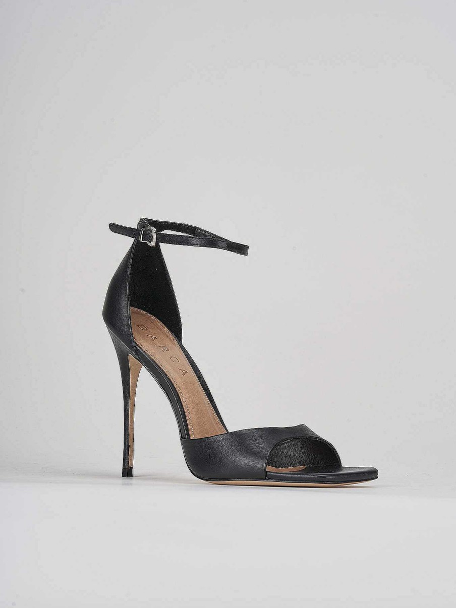 Donna Barca | Sandali Tacco Alto Tacco 11 Cm In Pelle Nera