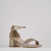 Donna Barca | Sandali Tacco Alto Tacco 5 Cm Beige Glitter