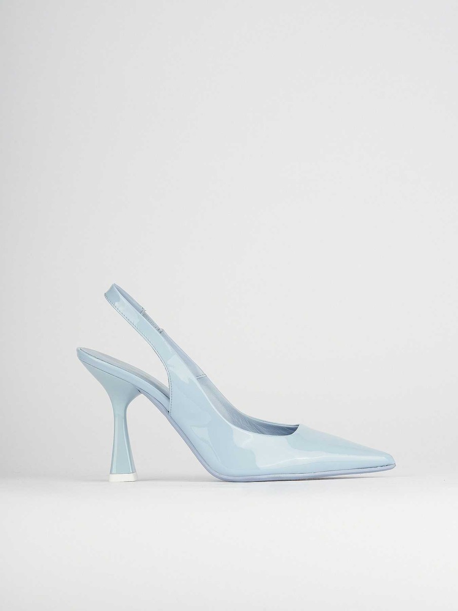 Donna Barca | Decollete Tacco 9 Cm Vernice Azzurra