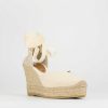 Donna Barca | Espadrillas Tacco 8 Cm Tessuto Beige