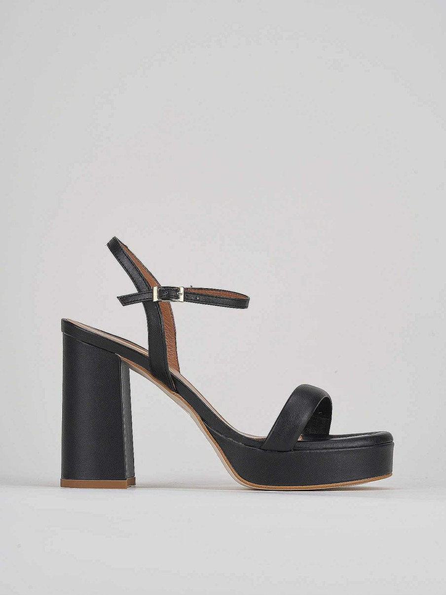 Donna Barca | Sandali Tacco Alto Tacco 9 Cm In Pelle Nera