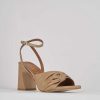 Donna Barca | Sandali Tacco Alto Tacco 7 Cm In Pelle Beige